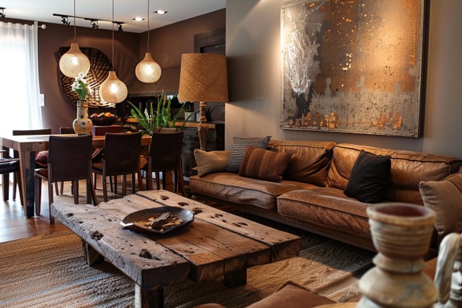 earthy brown tone home decor