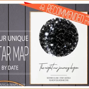 Star Map Print Custom By Date, PRINTABLE Star Chart Poster, Astronomy Gifts Galaxy Art Print, Constellation Map Where We Met Night Sky Print